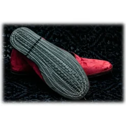 Nicolao Atelier - Furlana Slipper in Damask - Burgundy Color Man - Shoe - Made in Italy - Luxury Exclusive Collection - Avvenice
