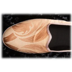 Nicolao Atelier - Furlana Slipper in Damask - Color Apricot Woman - Shoe - Made in Italy - Luxury Exclusive Collection - Avvenice