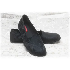 Nicolao Atelier - Furlana Slipper in Damask - Black Color Man - Shoe - Made in Italy - Luxury Exclusive Collection - Avvenice