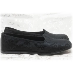 Nicolao Atelier - Furlana Slipper in Damask - Black Color Man - Shoe - Made in Italy - Luxury Exclusive Collection - Avvenice