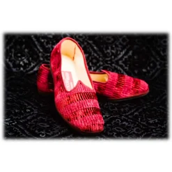 Nicolao Atelier - Furlana Slipper Venezia in Velvet - Burgundy - Shoe - Made in Italy - Luxury Exclusive Collection - Avvenice