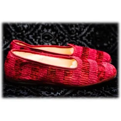 Nicolao Atelier - Furlana Slipper Venezia in Velvet - Burgundy - Shoe - Made in Italy - Luxury Exclusive Collection - Avvenice
