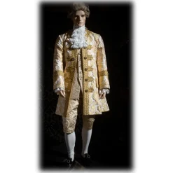 Nicolao Atelier - Man suit in Lampasso Gold-White - Historical Costume - 1700 - Made in Italy - Luxury Exclusive Collection - Avvenice
