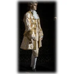 Nicolao Atelier - Man suit in Lampasso Gold-White - Historical Costume - 1700 - Made in Italy - Luxury Exclusive Collection - Avvenice