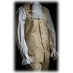 Nicolao Atelier - Man suit in Lampasso Gold-White - Historical Costume - 1700 - Made in Italy - Luxury Exclusive Collection - Avvenice