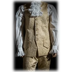 Nicolao Atelier - Man suit in Lampasso Gold-White - Historical Costume - 1700 - Made in Italy - Luxury Exclusive Collection - Avvenice