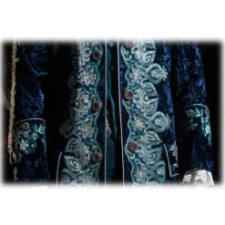 Nicolao Atelier - Midnight Blue Velvet Embossed Suit for Man - Historical Costume - 1700 - Made in Italy - Luxury Exclusive - Avvenice