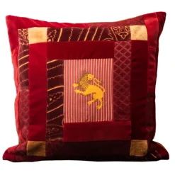 Nicolao Atelier - Patchwork Cushion in Rubelli Fabric - Lion Shade Red - Pillow - Made in Italy - Luxury Exclusive Collection - Avvenice