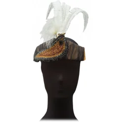 Nicolao Atelier - 30's Headband Hairstyle - Stones and Feathers - Hats - Made in Italy - Luxury Exclusive Collection - Avvenice