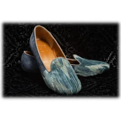 Nicolao Atelier - Silk Velvet Slipper Shoe - Light Blue Woman - Shoe - Made in Italy - Luxury Exclusive Collection - Avvenice