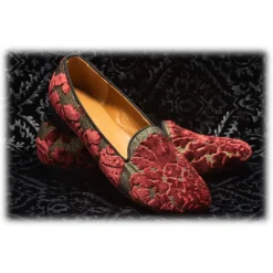 Nicolao Atelier - Silk Velvet Brocade Slipper - Bordeaux Woman - Shoe - Made in Italy - Luxury Exclusive Collection - Avvenice
