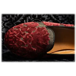 Nicolao Atelier - Silk Velvet Brocade Slipper - Bordeaux Woman - Shoe - Made in Italy - Luxury Exclusive Collection - Avvenice