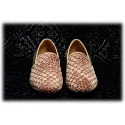 Nicolao Atelier - Slipper in Silk Velvet - Pink Moss Green Man - Shoe - Made in Italy - Luxury Exclusive Collection - Avvenice