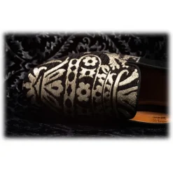 Nicolao Atelier - Slipper Shoe - Black Silk with Gold Pattern Man - Shoe - Made in Italy - Luxury Exclusive Collection - Avvenice