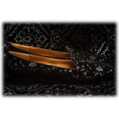Nicolao Atelier - Velvet Brocade Slipper Shoe - Black with Pattern Woman - Shoe - Made in Italy - Luxury Exclusive Collection - Avvenice