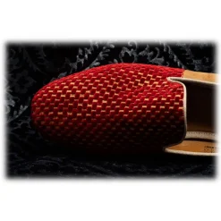 Nicolao Atelier - Velvet Slipper Sock - Red Color with Check Pattern Man - Shoe - Made in Italy - Luxury Exclusive Collection - Avvenice