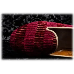 Nicolao Atelier - Velvet Striped Slipper Shoe - Bordeaux Woman - Shoe - Made in Italy - Luxury Exclusive Collection - Avvenice