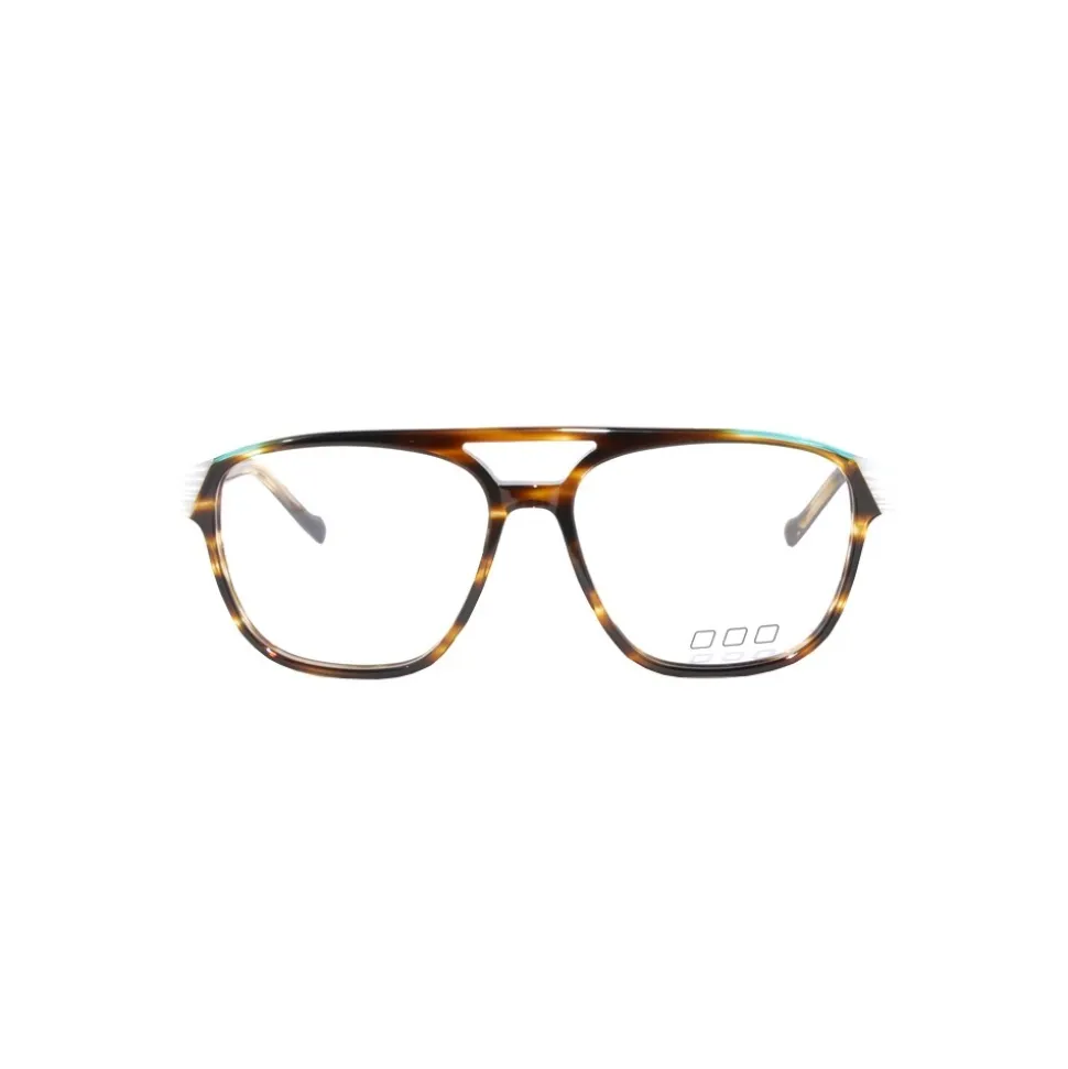 No Logo Eyewear - NOL30218 - Glossy Brown with Green and White Gluing - Eyeglasses - Avvenice