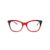 No Logo Eyewear - NOL30175 - Transparent Red with Red and Blue Gluing - Eyeglasses - Avvenice