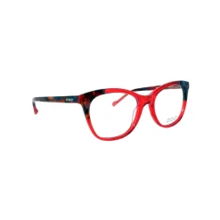 No Logo Eyewear - NOL30175 - Transparent Red with Red and Blue Gluing - Eyeglasses - Avvenice