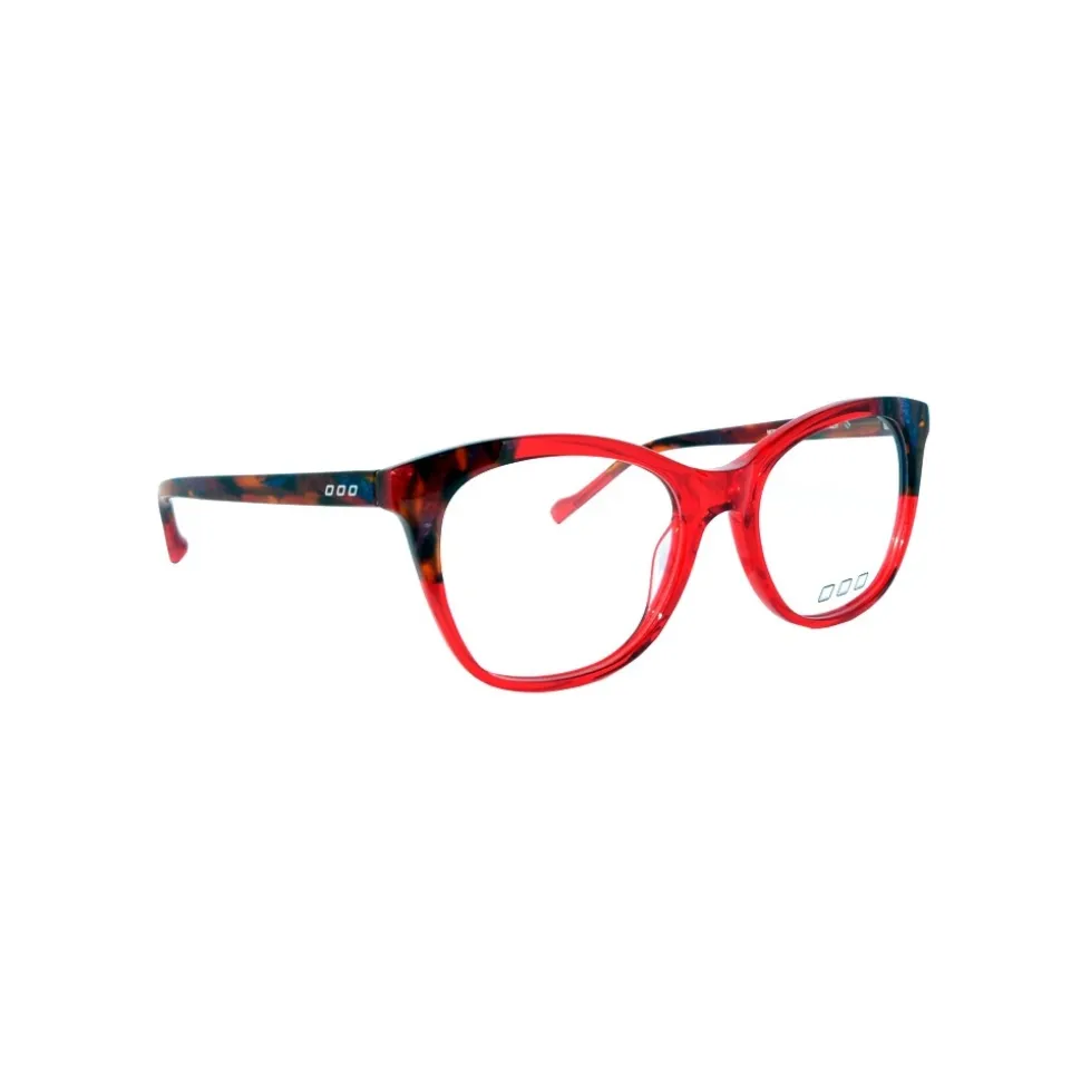 No Logo Eyewear - NOL30175 - Transparent Red with Red and Blue Gluing - Eyeglasses - Avvenice
