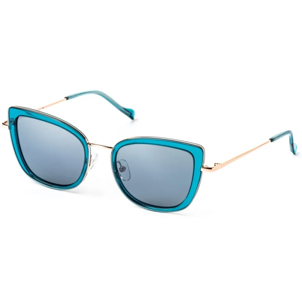 No Logo Eyewear - NOL81034 Sun - Light Blue and Gold - Sunglasses - Avvenice