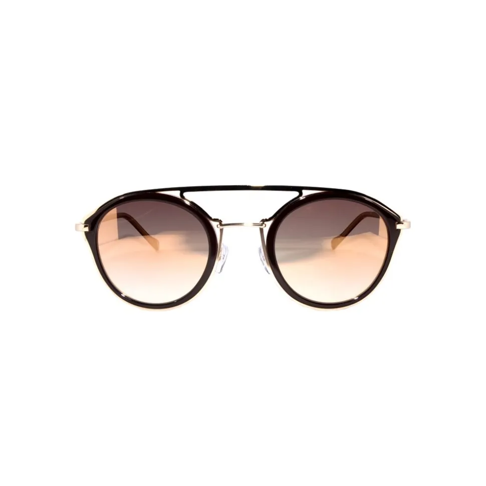 No Logo Eyewear - NOL09953 Sun - Glossy Dark Brown and Gold - Sunglasses - Sharon Fonseca Official - Avvenice