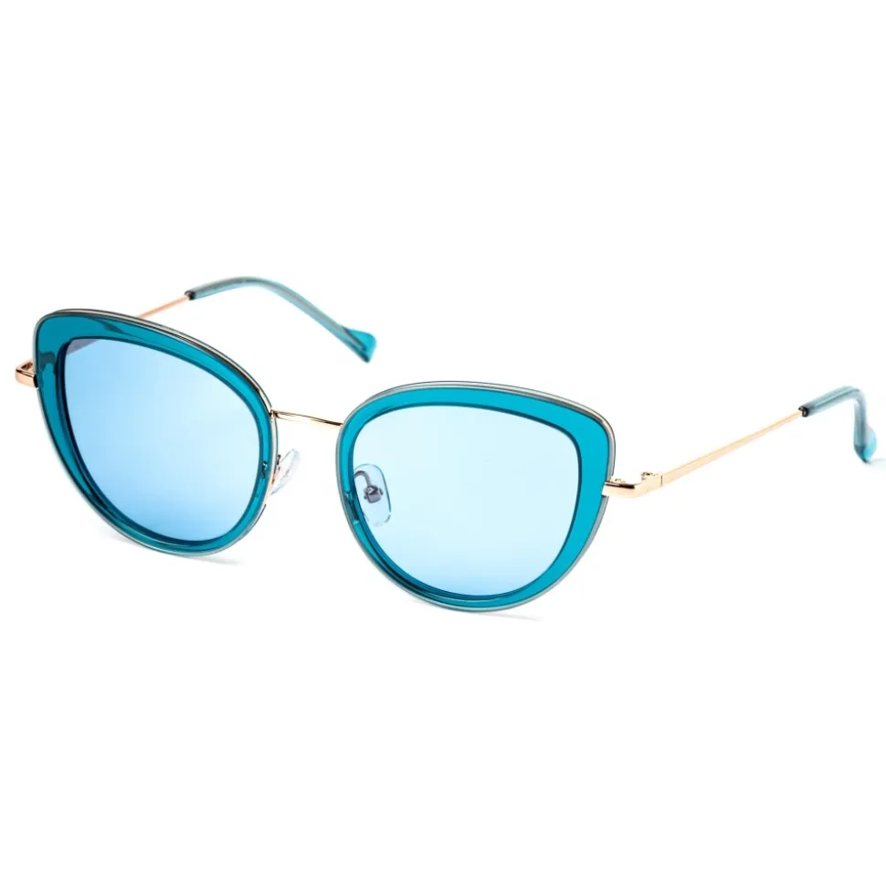 No Logo Eyewear - NOL81035 Sun - Light Blue and Gold - Sunglasses - Avvenice