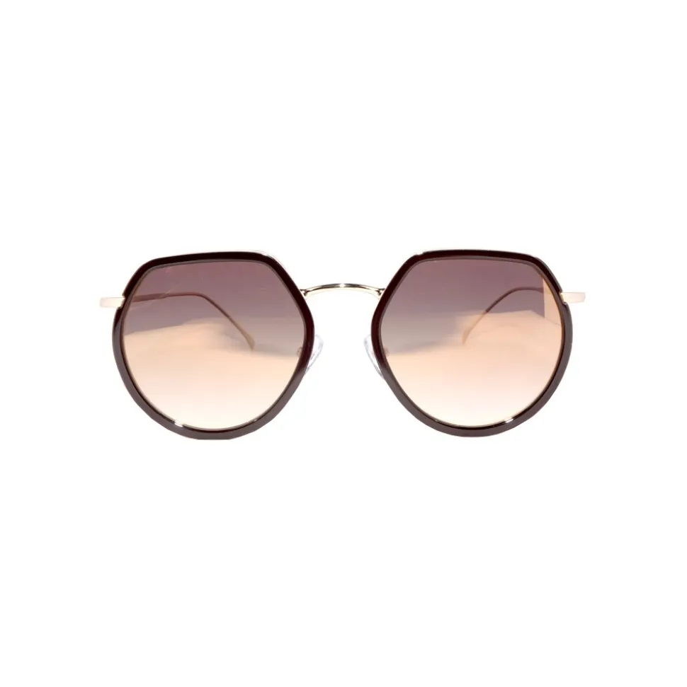 No Logo Eyewear - NOL09950 Sun - Glossy Dark Brown and Gold - Sunglasses - Avvenice