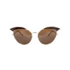 No Logo Eyewear - NOL17002 Sun - Transparent Dark Brown and Glossy Gold - Sunglasses - Avvenice