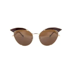 No Logo Eyewear - NOL17002 Sun - Transparent Dark Brown and Glossy Gold - Sunglasses - Avvenice