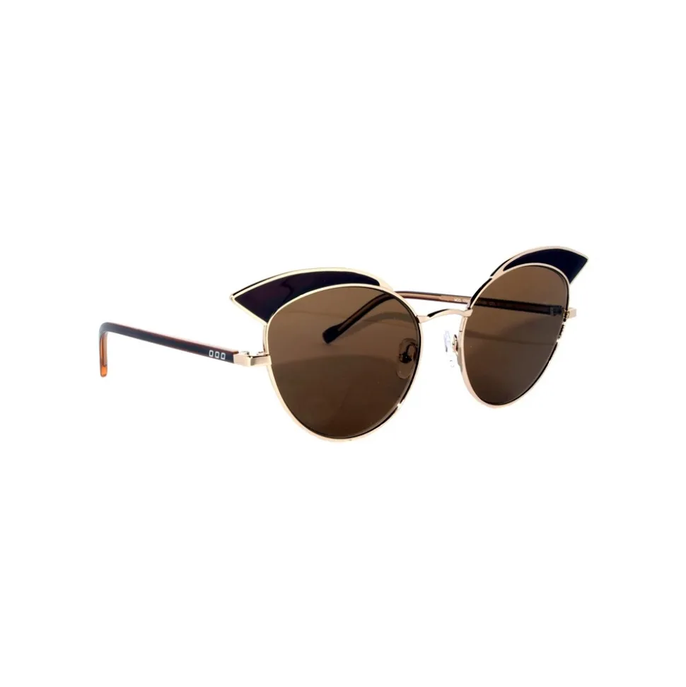No Logo Eyewear - NOL17002 Sun - Transparent Dark Brown and Glossy Gold - Sunglasses - Avvenice
