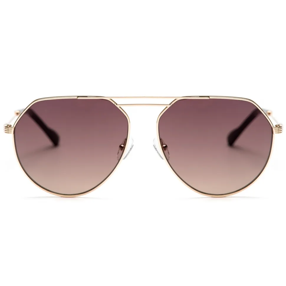 No Logo Eyewear - NOL18057 Sun - Brown and Gold - Sunglasses - Avvenice