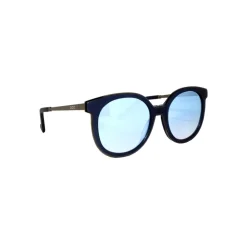 No Logo Eyewear - NOL30151 Sun - Blue Semi Transparent Opaque and Polished Rifle Barrel - Sunglasses - Avvenice
