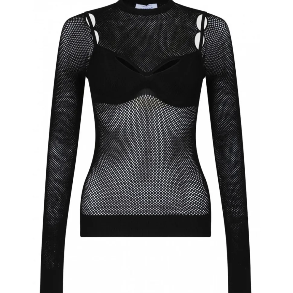 Off-White - Arrow Fishnet Top - Exclusive Luxury Collection - Avvenice