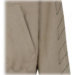 Off-White - Beige and Black Cotton Stitch Skate Hoodie - Exclusive Luxury Collection - Avvenice