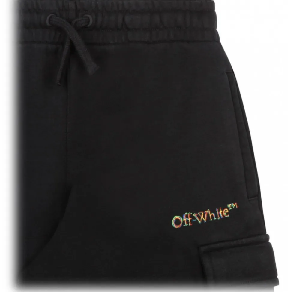 Off-White - Black and Multicolour Track Shorts - Exclusive Luxury Collection - Avvenice