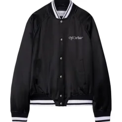 Off-White - Black College Sateen Souvenir Jacket - Exclusive Luxury Collection - Avvenice