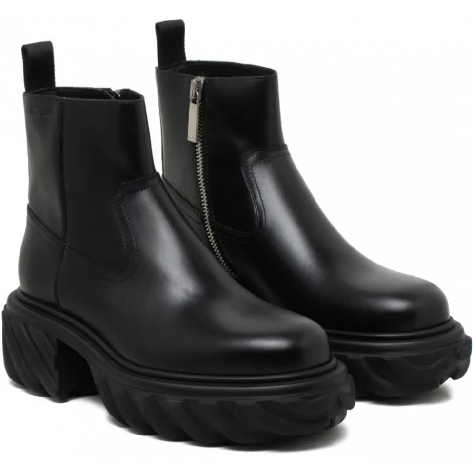 Off-White - Black Exploration Motor Boots - Exclusive Luxury Collection - Avvenice