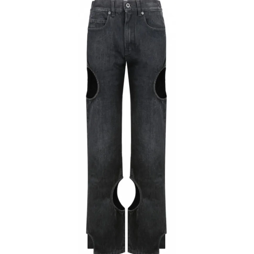 Off-White - Black Meteor Jeans - Exclusive Luxury Collection - Avvenice