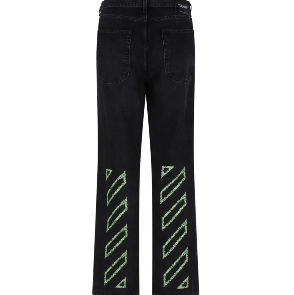 Off-White - Black Printed Jeans - Exclusive Luxury Collection - Avvenice