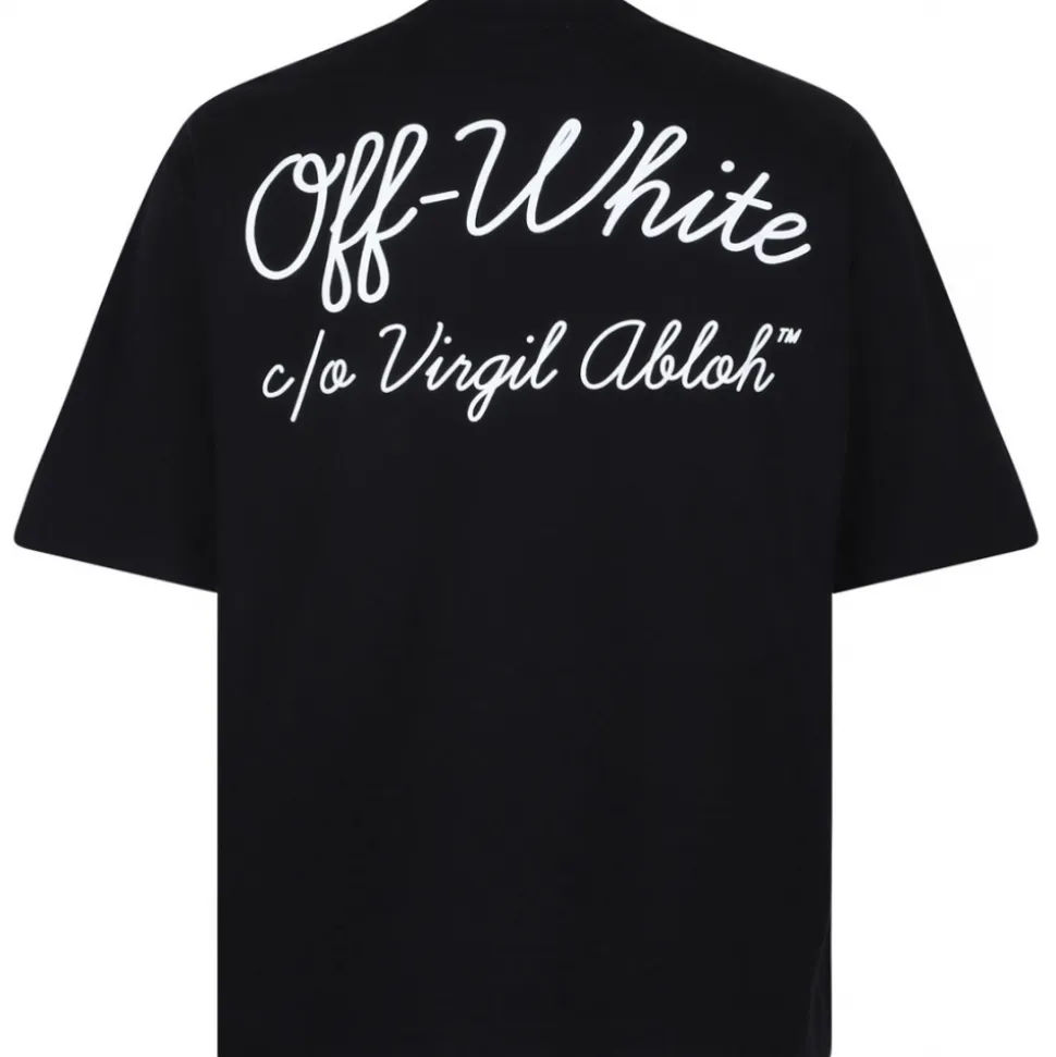 Off-White - Black Script T-Shirt - Exclusive Luxury Collection - Avvenice