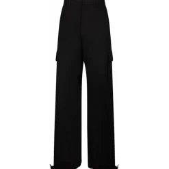 Off-White - Black Wide Leg Trousers - Exclusive Luxury Collection - Avvenice