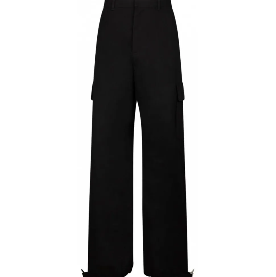 Off-White - Black Wide Leg Trousers - Exclusive Luxury Collection - Avvenice
