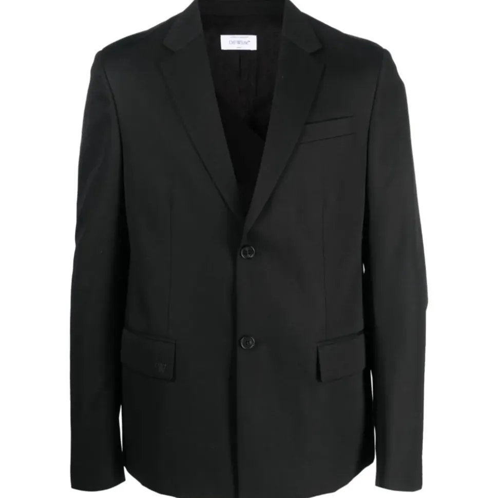 Off-White - Black Wool Blazer - Exclusive Luxury Collection - Avvenice