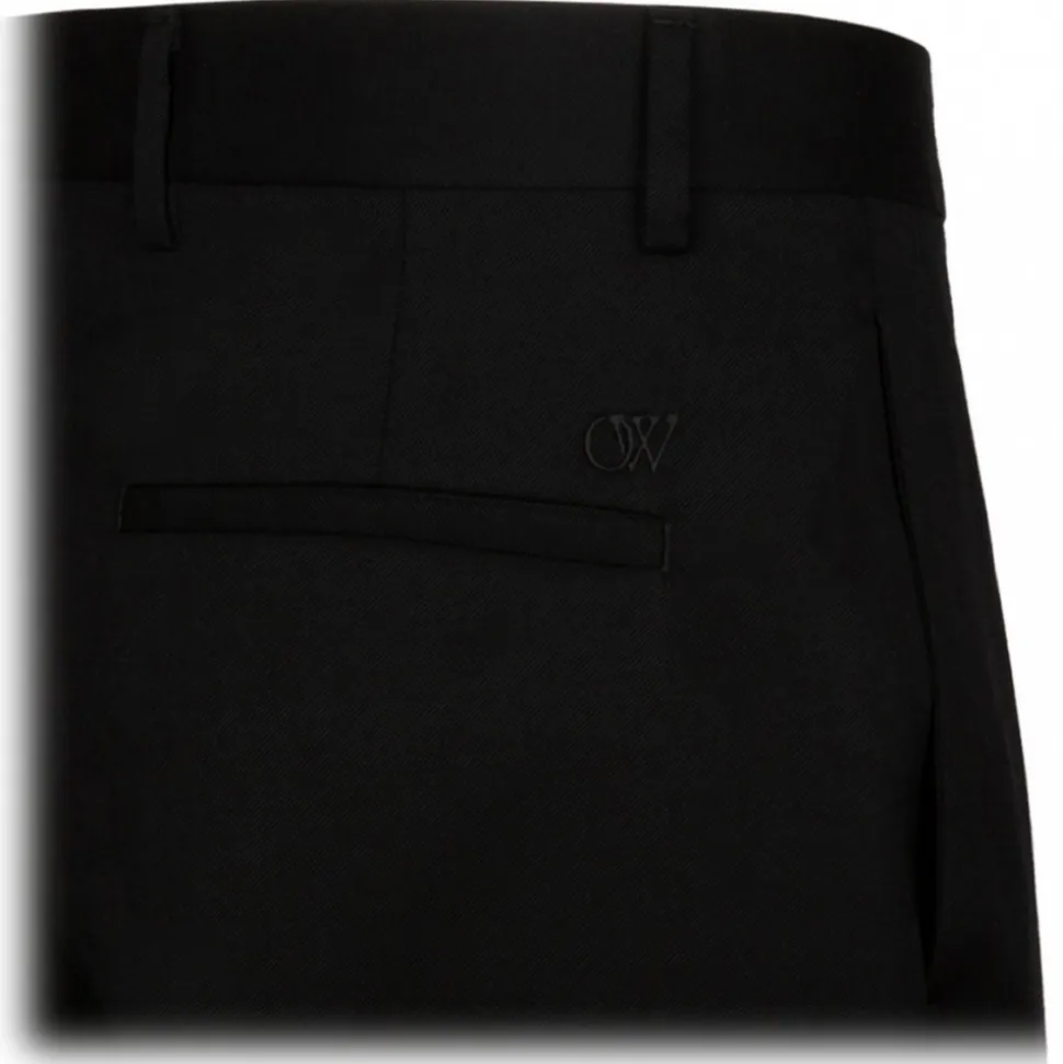 Off-White - Black Wool Trousers - Exclusive Luxury Collection - Avvenice