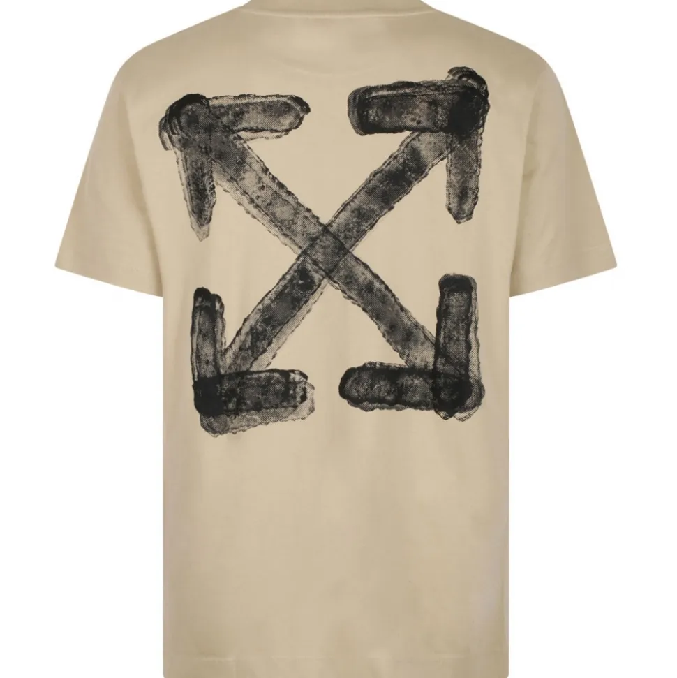 Off-White - Creme Brulee Spray Arrow T-Shirt - Exclusive Luxury Collection - Avvenice