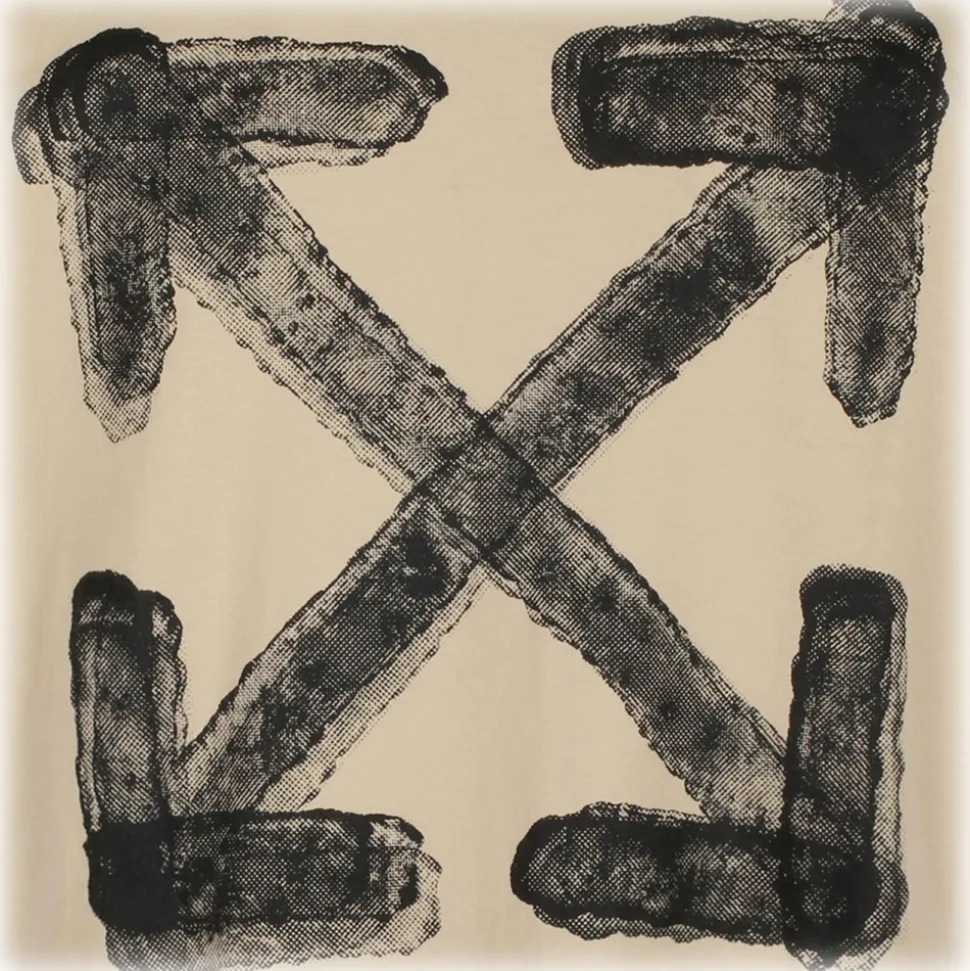 Off-White - Creme Brulee Spray Arrow T-Shirt - Exclusive Luxury Collection - Avvenice