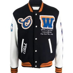 Off-White - Hold The Moon Varsity Jacket - Exclusive Luxury Collection - Avvenice