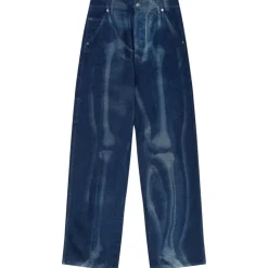 Off-White - Indigo Blue Cotton Skeleton Print Jeans - Exclusive Luxury Collection - Avvenice